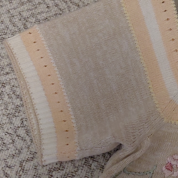 Vintage BFA Classics Floral Embroidered Knit Top Ramie And Cotton 2X Handwash - Picture 7 of 10